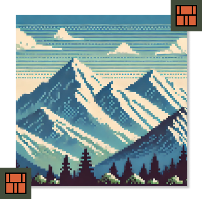 8Bit mountains image