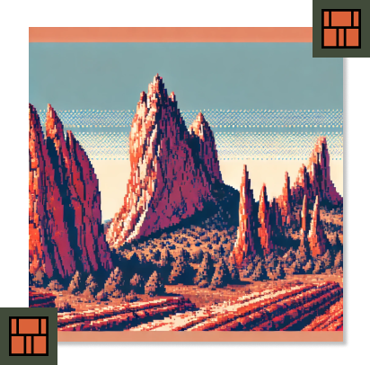 8Bit garden of the gods image