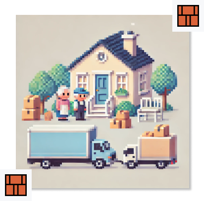 8-bit image of a truck leaving