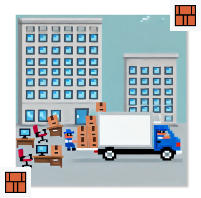 8-bit image of a truck leaving