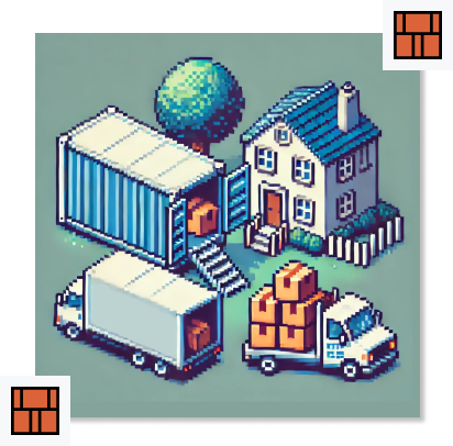 8-bit image of a truck leaving